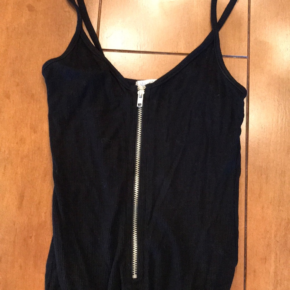 Black zip up body suit